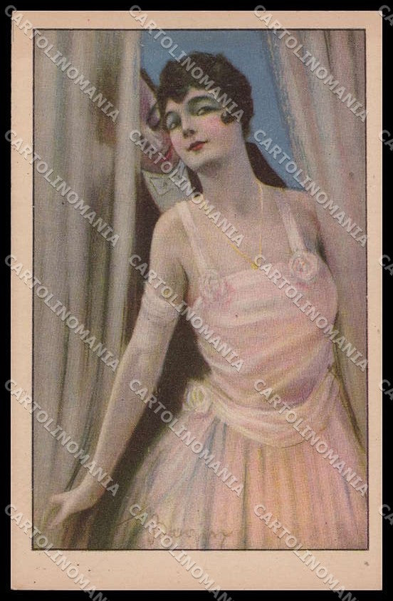 Illustratori Artist Signed S. Bagni Glamour Fashion Lady serie 2214 pc ZG6734 – fronte