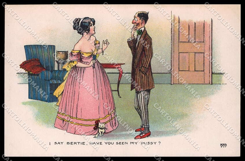Illustratori Artist Signed Glamour Fashion Lady Man Comic cartolina ZG6735 – fronte
