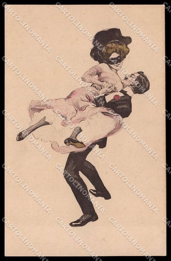 Artist Signed F. v. Reznicek Lady Romantic Couple Simplicissimus I-5 pc ZG6740 – fronte