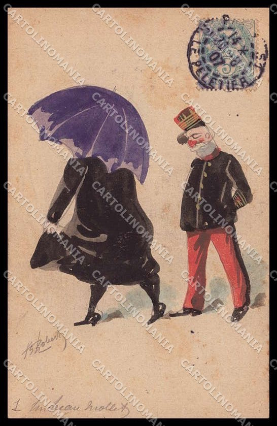 Illustratori Artist Signed Roberty Hand Painted Comic cartolina ZG6758 – fronte