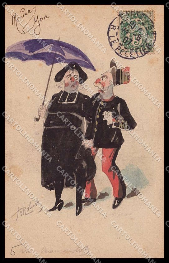 Illustratori Artist Signed Roberty Hand Painted Comic cartolina ZG6762 – fronte