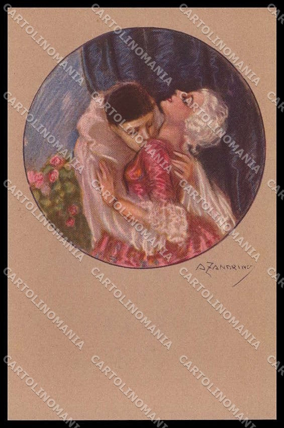 Illustratori Artist Signed A Zandrino Lady Carnival Pierrot 93-5 pc ZG6774 – fronte
