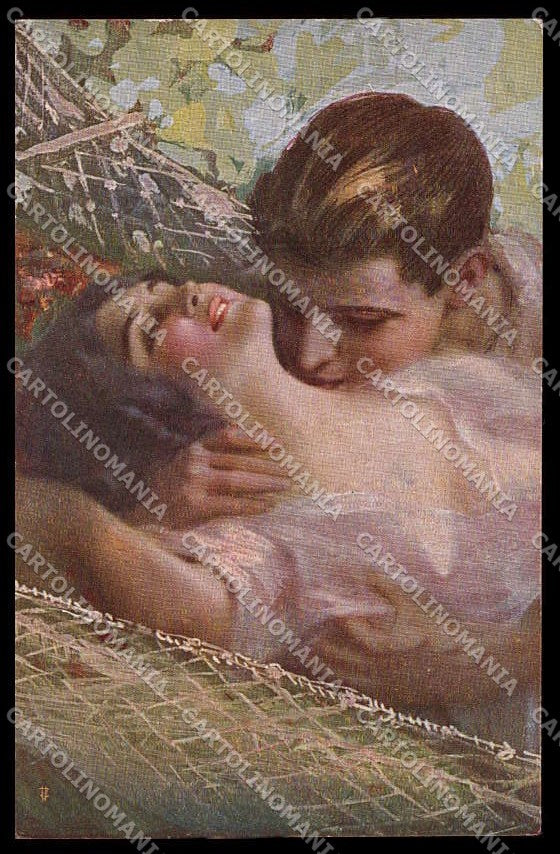 Illustratori Artist Signed Guerzoni Lady Romantic Couple serie 1028-5 pc ZG6788 – fronte
