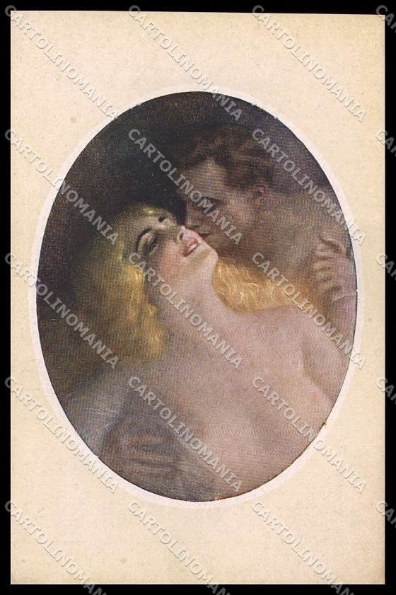 Artist Signed Guerzoni Lady Romantic Couple serie 340 Bis-6 pc ZG6799 – fronte