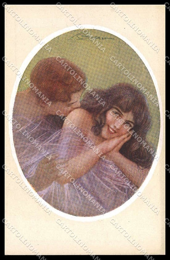 Illustratori Artist Signed Guerzoni Lady Romantic Couple serie 8340-6 pc ZG6800 – fronte