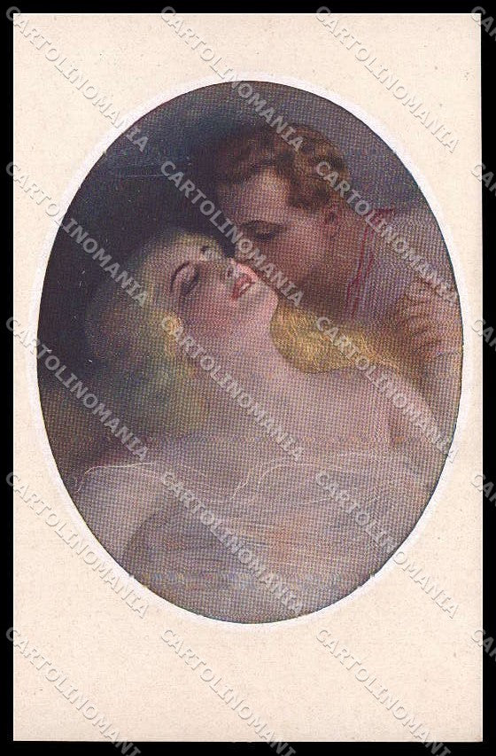 Illustratori Artist Signed Guerzoni Lady Romantic Couple serie 340-4 pc ZG6804 – fronte