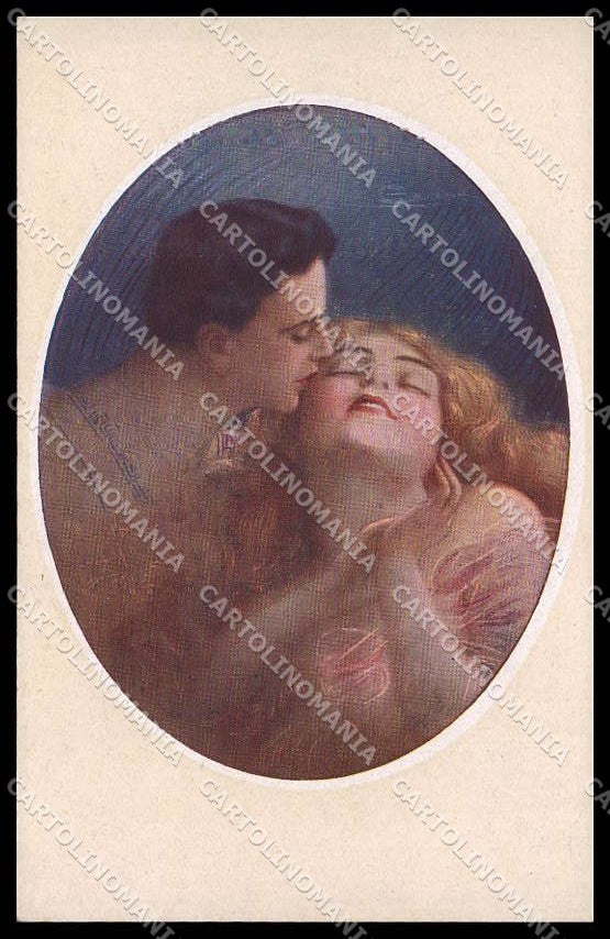 Illustratori Artist Signed Guerzoni Lady Romantic Couple serie 340-1 pc ZG6805 – fronte