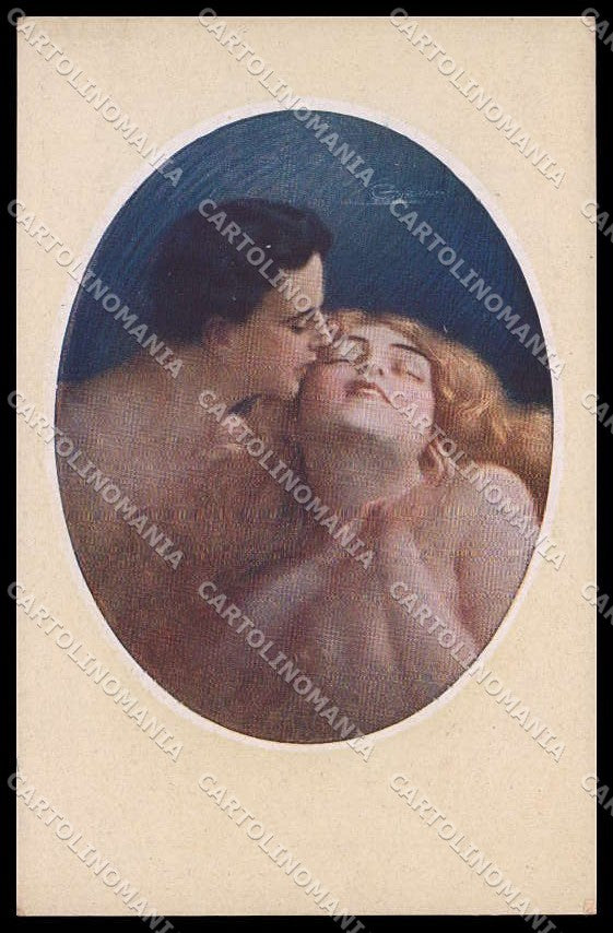Artist Signed Guerzoni Lady Romantic Couple serie 340 Bis-4 pc ZG6806 – fronte