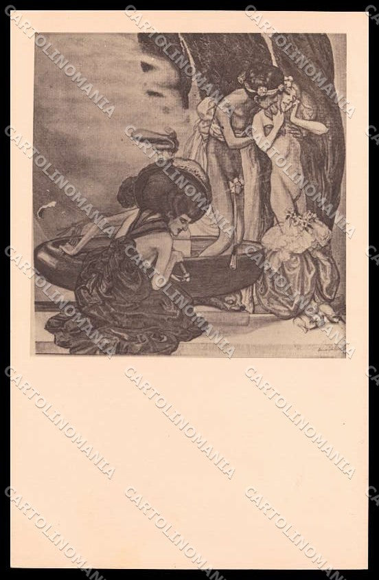 Illustratori Artist Signed Franz v. Bayros Nude Lady RPPC cartolina ZG6809 – fronte