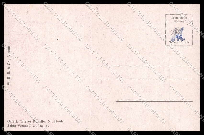 Illustratori Artist Signed R. Schiff Lady Romantic Couple serie 22-62 pc ZG6812 – retro