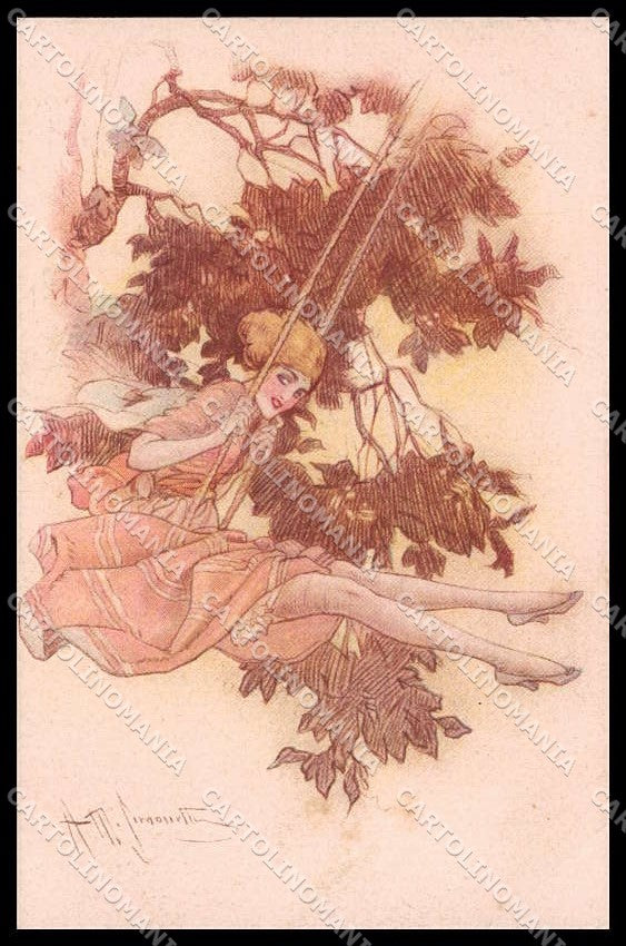 Illustratori Artist Signed Simonetti Risque Lady serie 416-6 pc ZG6865 – fronte