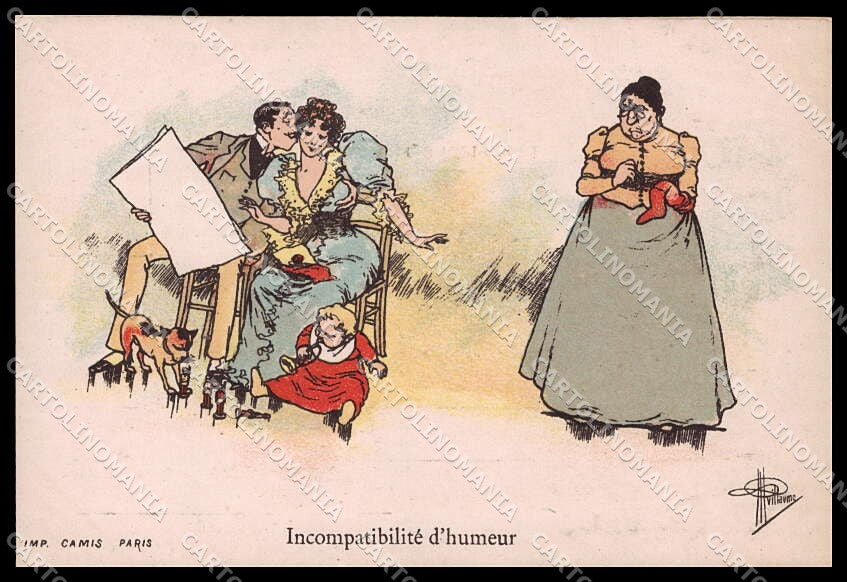 Illustratori Artist Signed Guillaume Lady Incompatibilite d'Humeur pc ZG6873 – fronte