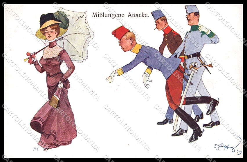Artist Signed Schonpflug Fashion Lady Soldiers BKWI serie 336-4 pc ZG6876 – fronte