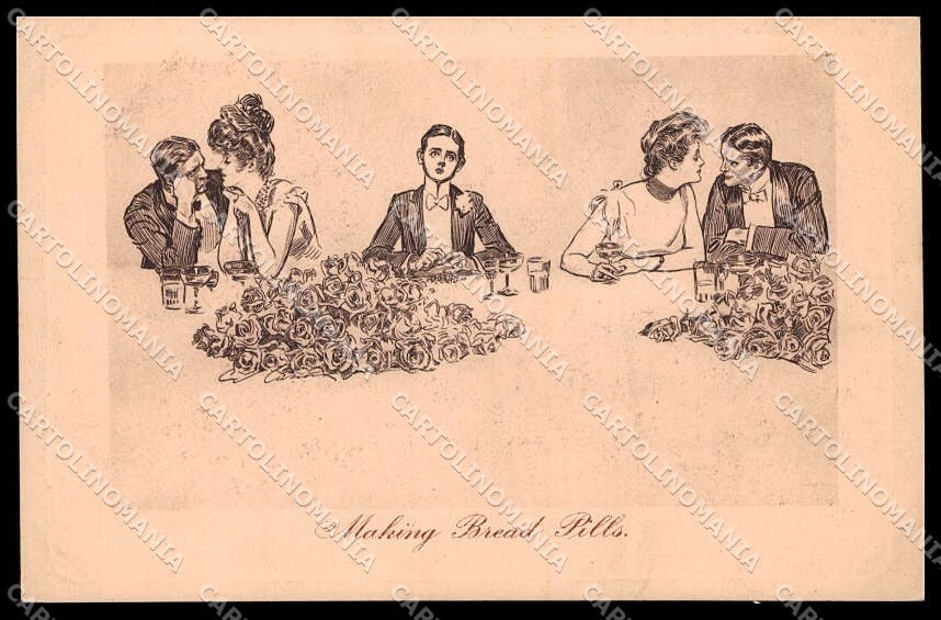Illustratori Artist Signed Gibson Lady Making Bread Pills serie 181 pc ZG6881 – fronte