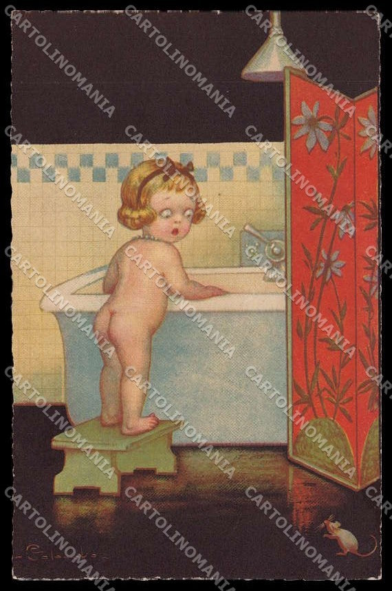 Illustratori Artist Signed Colombo Girl serie 1900-4 CREASED cartolina ZG6916 – fronte