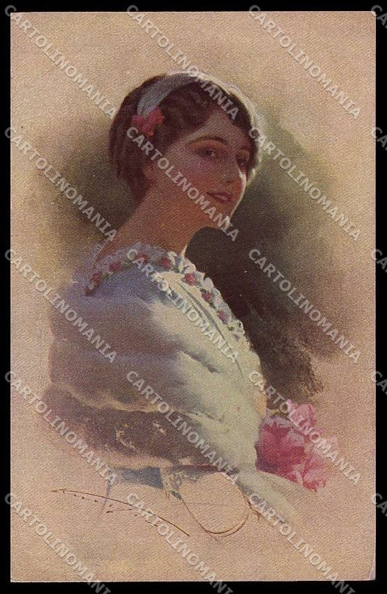 Illustratori Artist Signed L. Knoefel Fashion Glamour Lady serie 667 pc ZG6939 – fronte