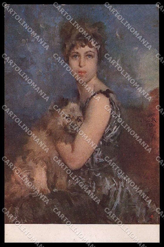 Artist Signed A. A. Alciati Lady Dog XII Expo Venezia serie 5043 pc ZG6945 – fronte