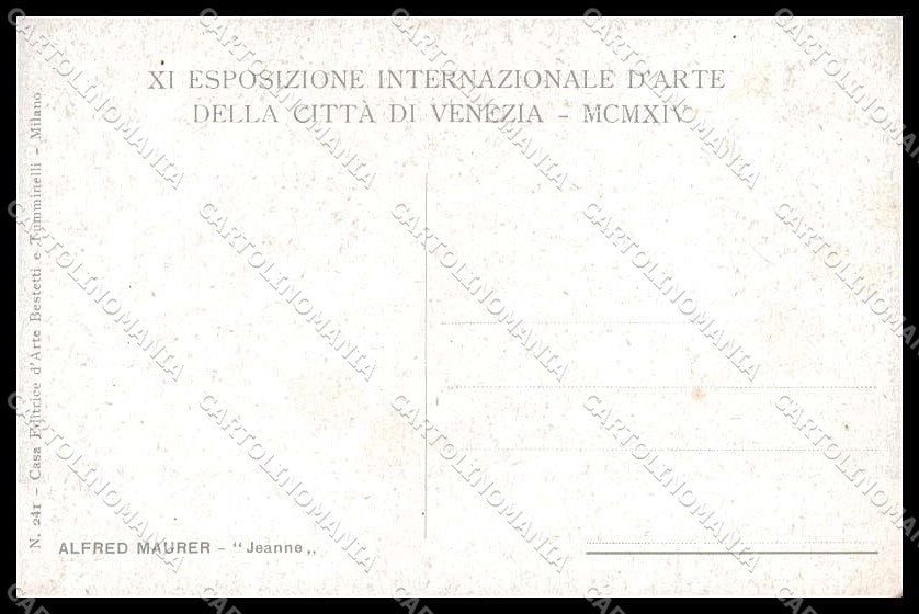 Illustratori Artist Signed A. Maurer Lady Fan XI Expo Venezia cartolina ZG6953 – retro
