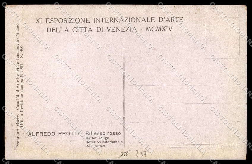 Illustratori Artist Signed A. Protti Lady XI Expo Venezia 237 cartolina ZG6954 – retro