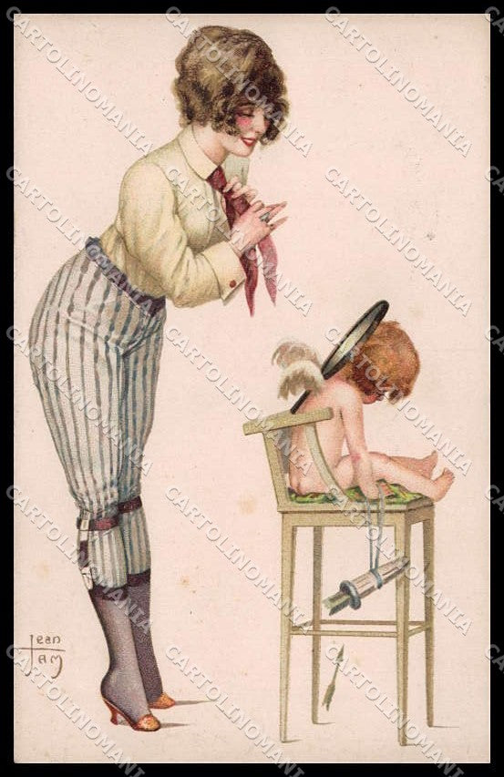 Artist Signed Jean Tam Lady Cupid Travestis Parisiens serie 57-7 pc ZG6960 – fronte