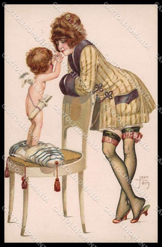 Artist Signed Jean Tam Lady Cupid Travestis Parisiens serie 57-5 pc ZG6961 – fronte