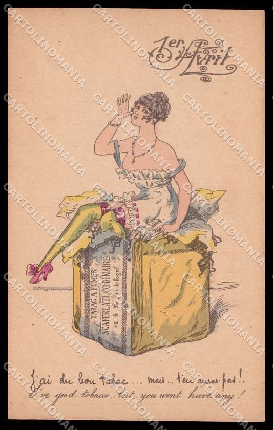 Illustratori Artist Signed Santini Risque Lady Tabac 3037 cartolina ZG6966 – fronte