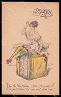Illustratori Artist Signed Santini Risque Lady Tabac 3037 cartolina ZG6966 – fronte