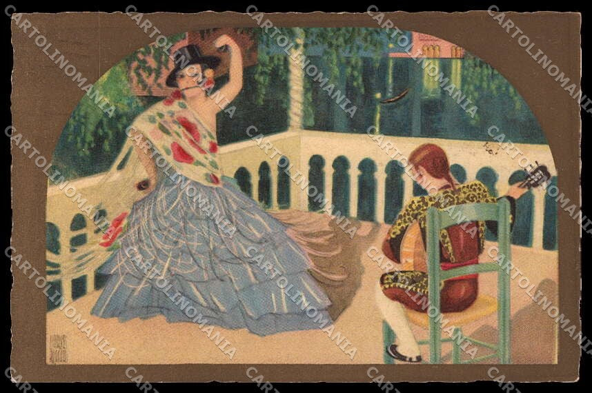 Illustratori Artist Signed Loris Riccio Spanish Girl Dance serie 2149 pc ZG6970 – fronte