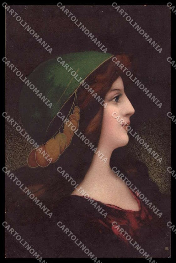 Illustratori Artist Signed Lady Asti Style Meissner Buch serie 1711 pc ZG6990 – fronte