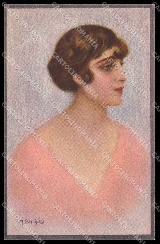 Illustratori Artist Signed Bettinelli Fashion Lady Art Deco 832-2 pc ZG7002 – fronte