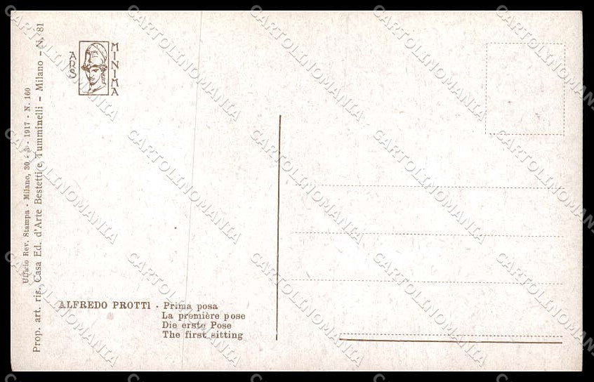 Illustratori Artist Signed A. Protti Lady Ars Minima cartolina ZG7038 – retro