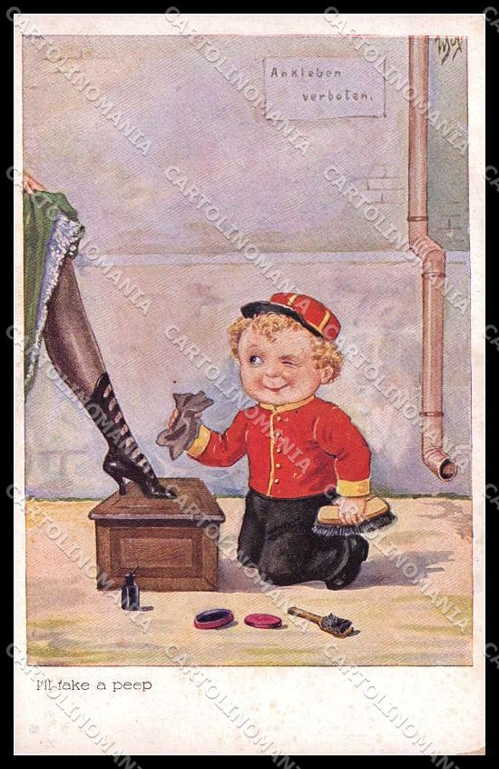 Illustratori Artist Signed W. Scheuermann Lady Boy Comic WSSB 1191 pc ZG7054 – fronte