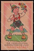 Illustratori Artist Signed Boy Mountain Bambino Namenstag cartolina ZG7067 – fronte
