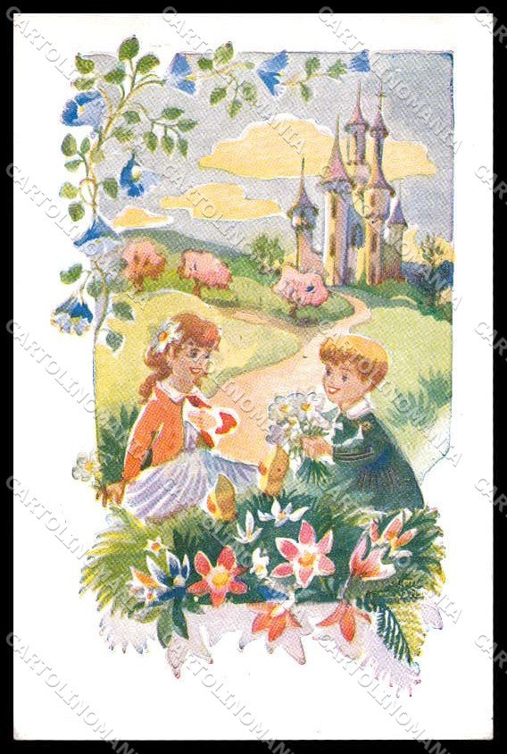 Illustratori Artist Signed Children Villages Enfants de France cartolina ZG7077 – fronte