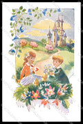 Illustratori Artist Signed Children Villages Enfants de France cartolina ZG7077 – fronte