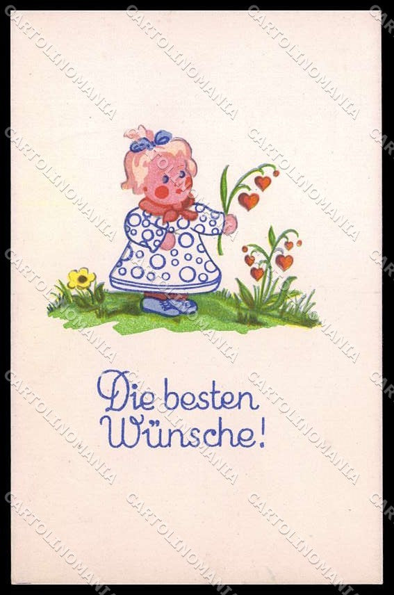 Illustratori Artist Signed Girl Best Wishes cartolina ZG7079 – fronte