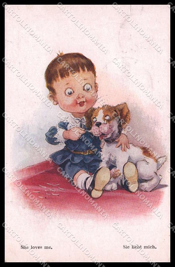 Illustratori Artist Signed Mc Gill ? Boy Dog serie 51387 cartolina ZG7086 – fronte