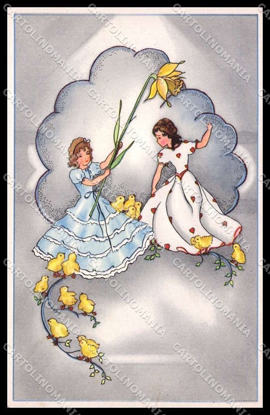 Illustratori Artist Signed Girl Easter Pasqua serie 1148-1 cartolina ZG7089 – fronte