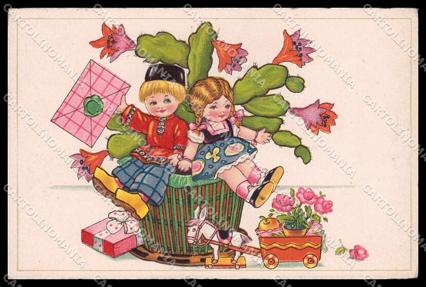 Illustratori Artist Signed M. Boriss Children Christmas serie 8468-2 pc ZG7100 – fronte