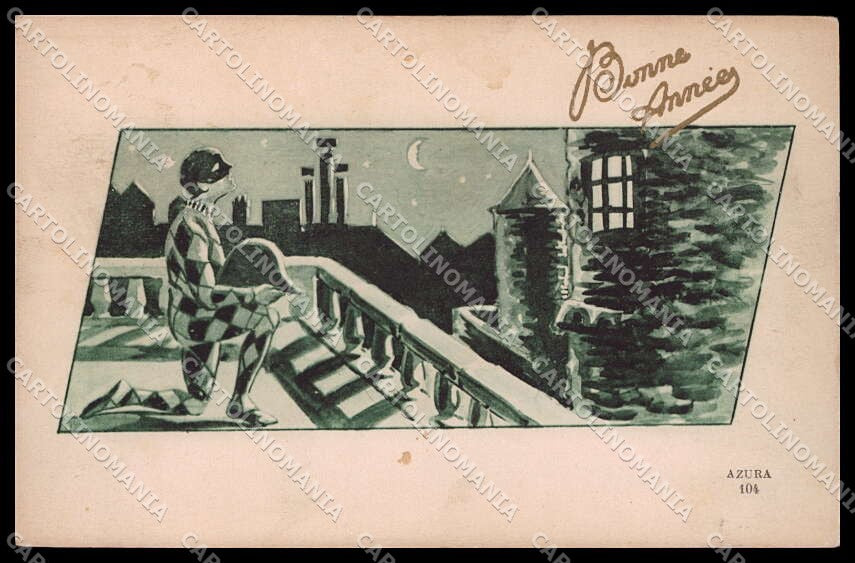 Illustratori Artist Signed Harlequin Arlecchino Paper Moon Azura 104 pc ZG7104 – fronte