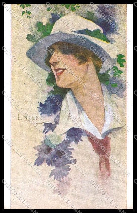 Illustratori Artist Signed L. Yobbi Fashion Glamour Lady serie 35 pc ZG7118 – fronte