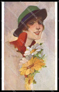 Illustratori Artist Signed L. Yobbi Fashion Glamour Lady serie 37 pc ZG7119 – fronte