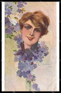 Illustratori Artist Signed L. Yobbi Fashion Glamour Lady serie 40pc ZG7122 – fronte