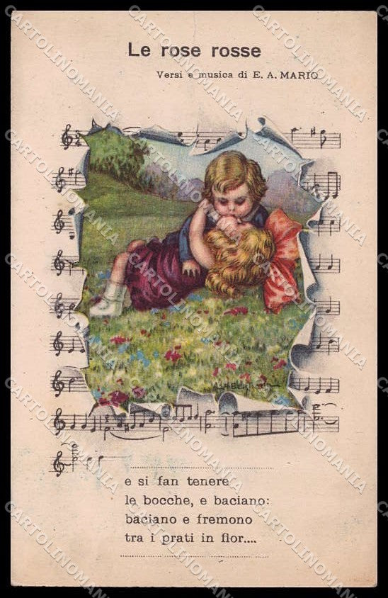 Illustratori Artist Signed Bertiglia Children Le Rose Rosse WRINKLES pc ZG7127 – fronte