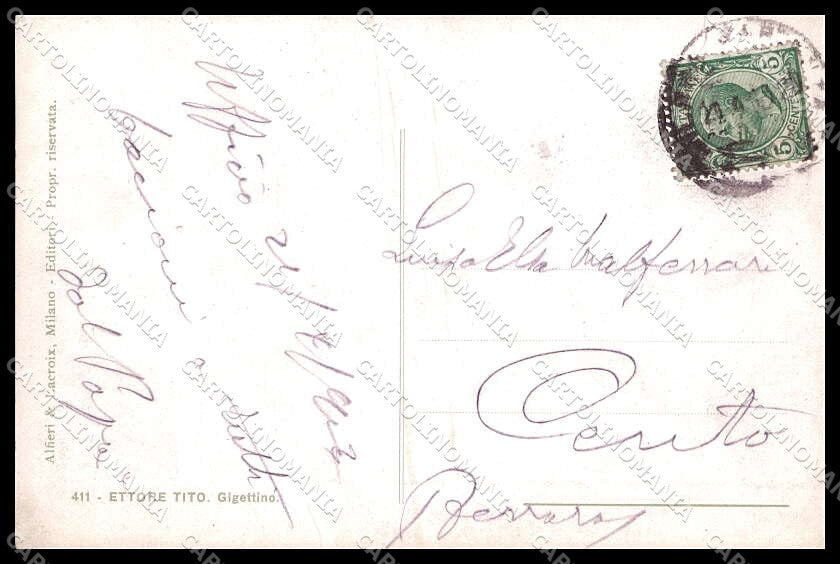 Illustratori Artist Signed E. Tito Child serie 411 cartolina ZG7136 – retro