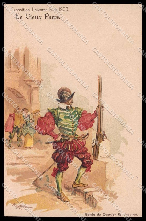 Illustratori Artist Signed Robida Le Vieux Paris Expo 1900 pc ZG7146 – fronte