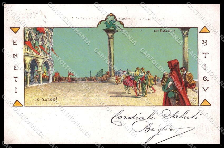 Illustratori Artist Signed Martini Venetia Antiqua Venezia cartolina ZG7176 – fronte