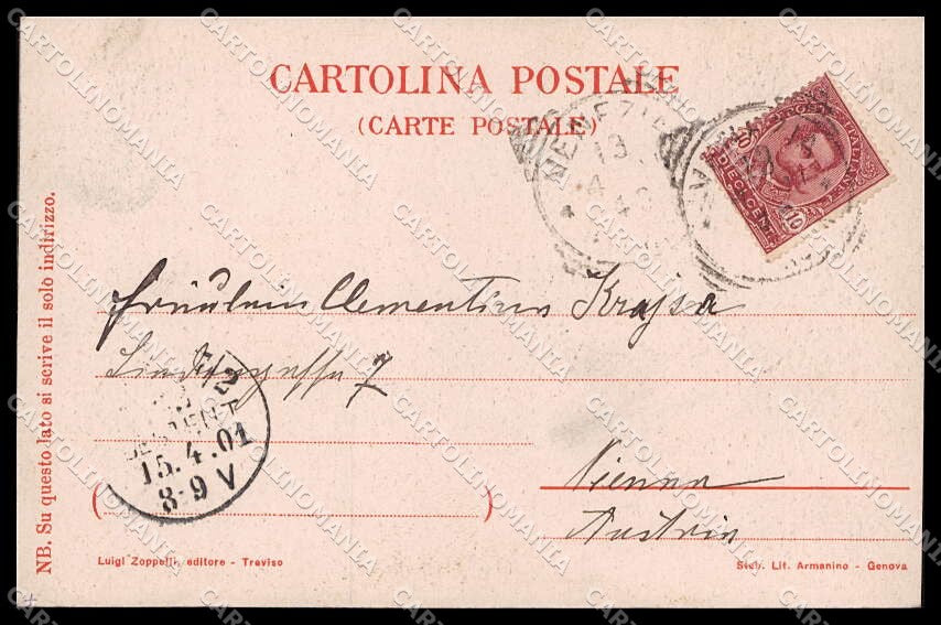 Illustratori Artist Signed Martini Venetia Antiqua Venezia Lady cartolina ZG7181 – retro