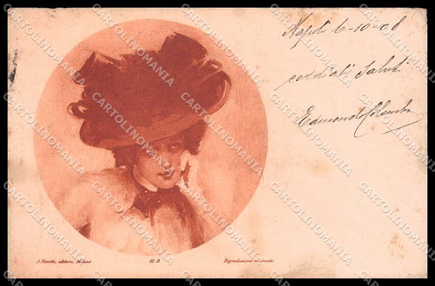 Illustratori Artist Signed Villa Art Nouveau Lady serie 91B cartolina ZG7192 – fronte