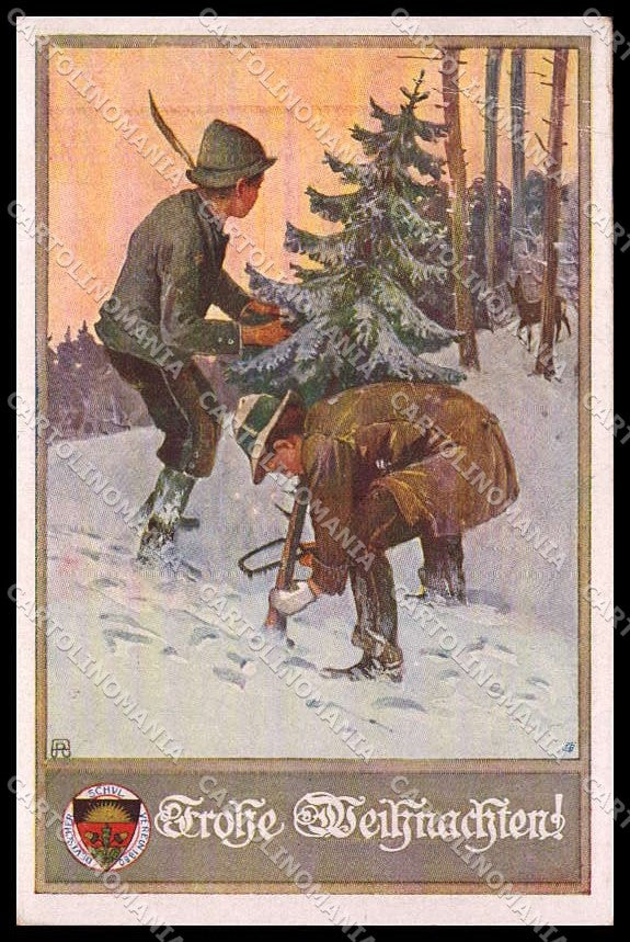 Artist Signed AR Children Christmas Deutscher Schulverein 395 WRINKLES pc ZG7193 – fronte